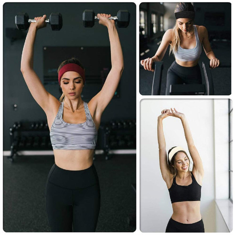 Simple Sports Headband Running Sports Anti Sweating Yoga Headband Unisex Solid Color Single Loop Headband - Korvel
