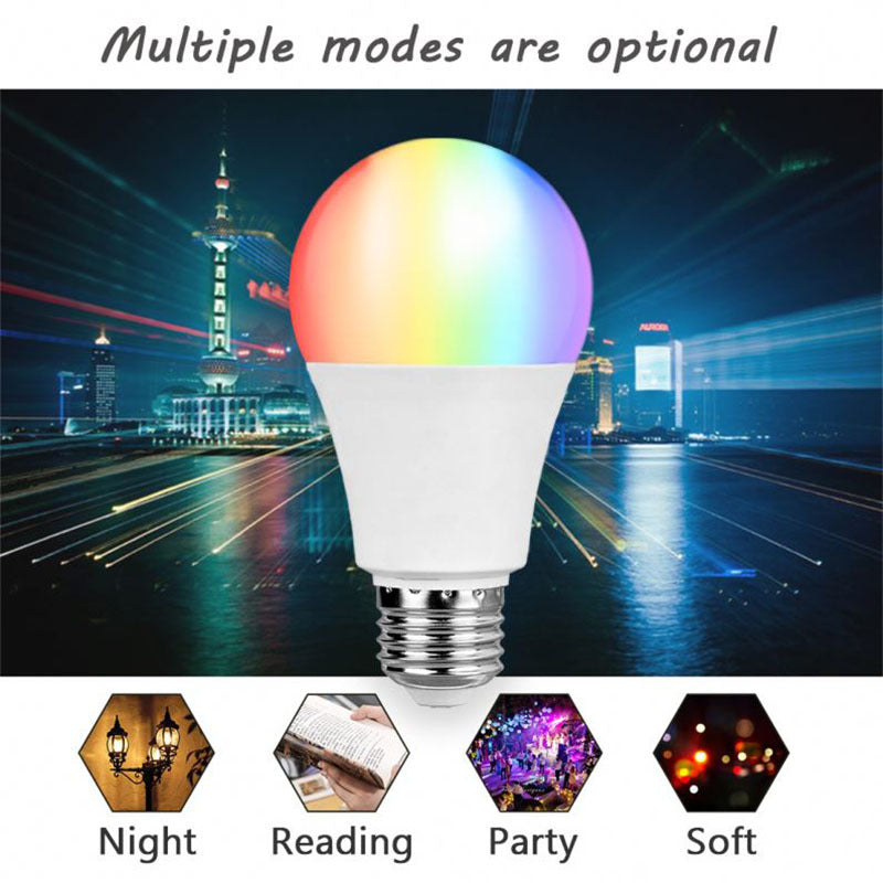 Alexa Intelligent Voice Control WiFi Bulb Lamp RGBCW 9W Wide Pressure Timing Music Rhythm Table Lamp - Korvel
