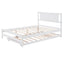 Lit plateforme de taille complète avec trundle ajustable - Blanc