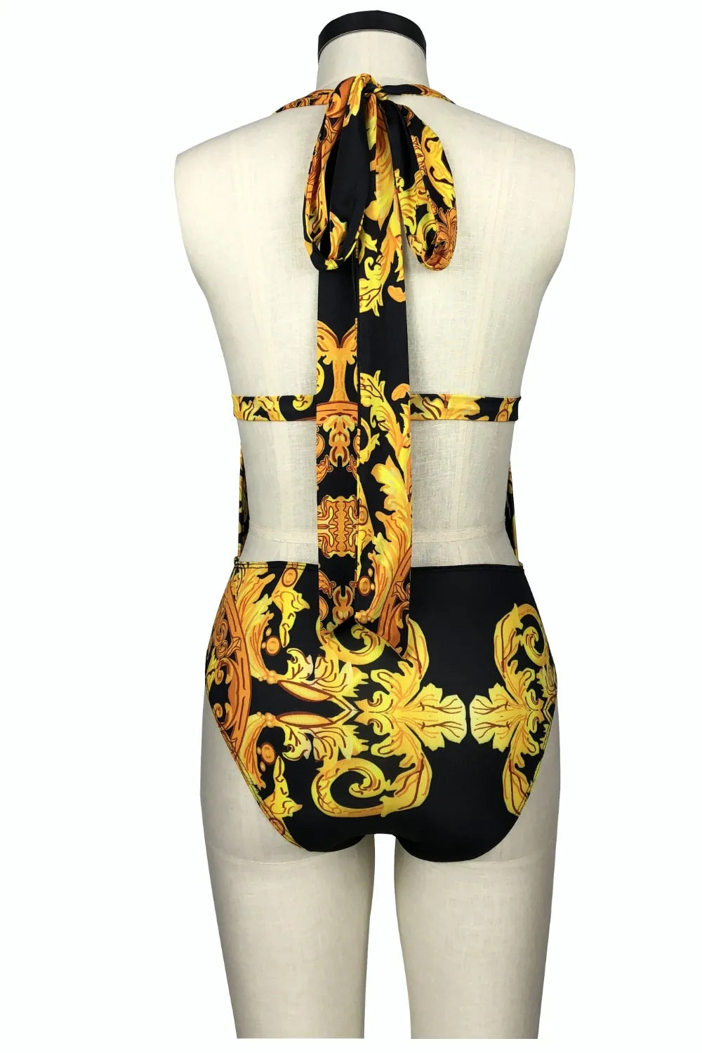 Printed Plunge One-Piece and Cover Up Swim Set - Korvel