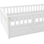 Double bed floor standing bed with ultra-high safety barrier, children's floor standing bed frame, Montessori wooden white - Korvel