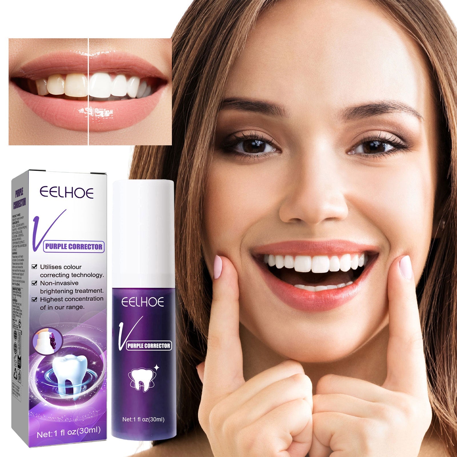 Teeth Whitening Toothpaste, Removing Teeth Stains And Odors Oral Care Brightening And Whitening Teeth Toothpaste - Korvel