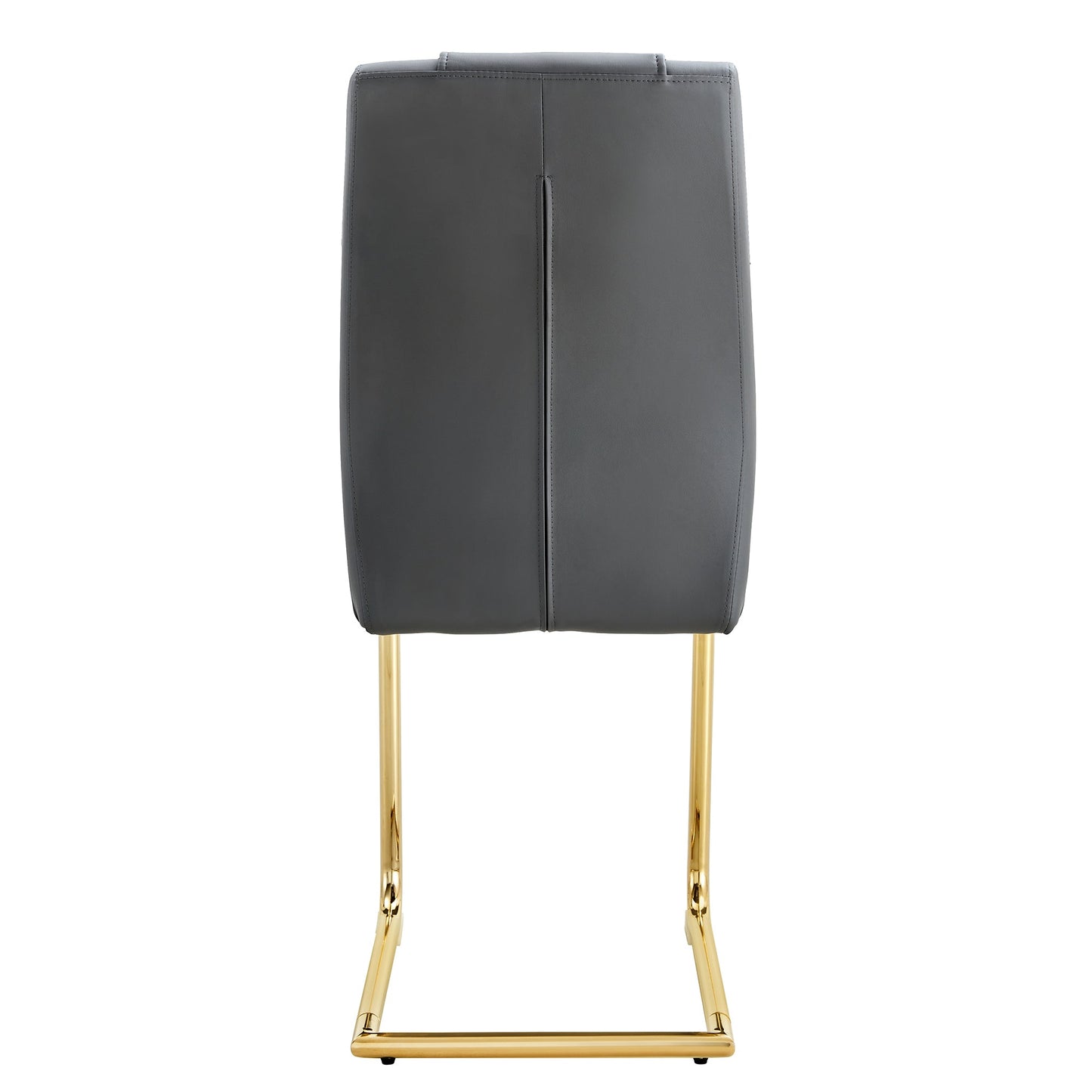Premium Faux Leather Cushioned Dining Chairs with Metal Legs