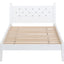 Twin Bed with Button-Decoration Headboard, with Bed Slats,White - Korvel