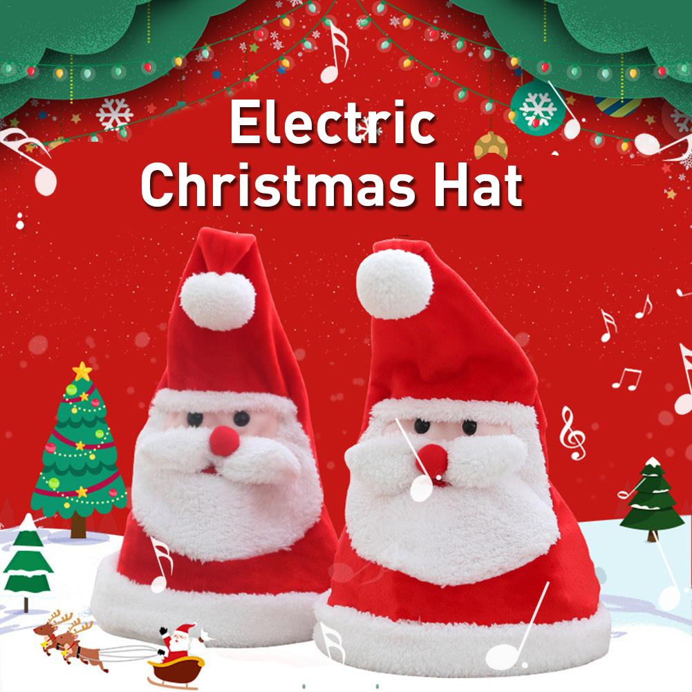 Chapeau de Noël en Peluche Électrique Kawaii avec Lumières