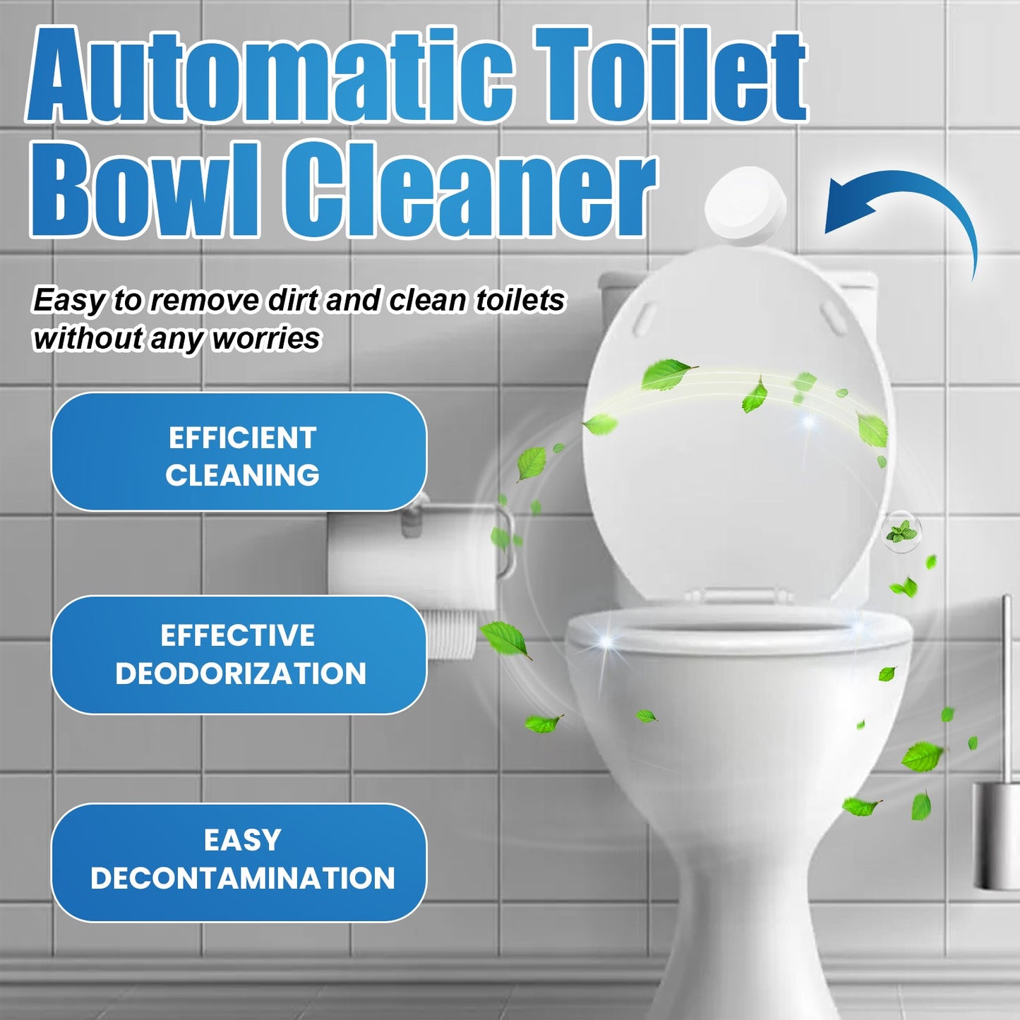 Automatic Toilet Bowl Cleaner, Toilet Cleaning Odor Urine Stains Dirt Cleaning Toilet Spirit Cleaner - Korvel