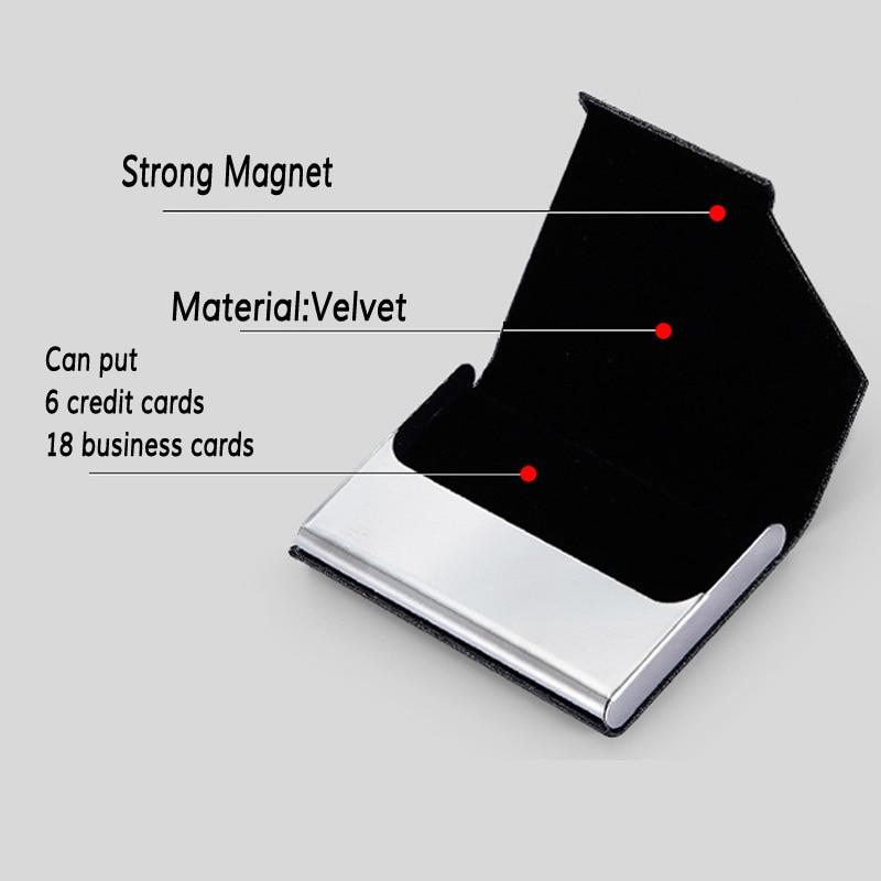 Itapkris Business ID Credit Card Holder For Women Men Fashion Brand Metal Aluminum Card Case PU Leather Porte Carte - Korvel