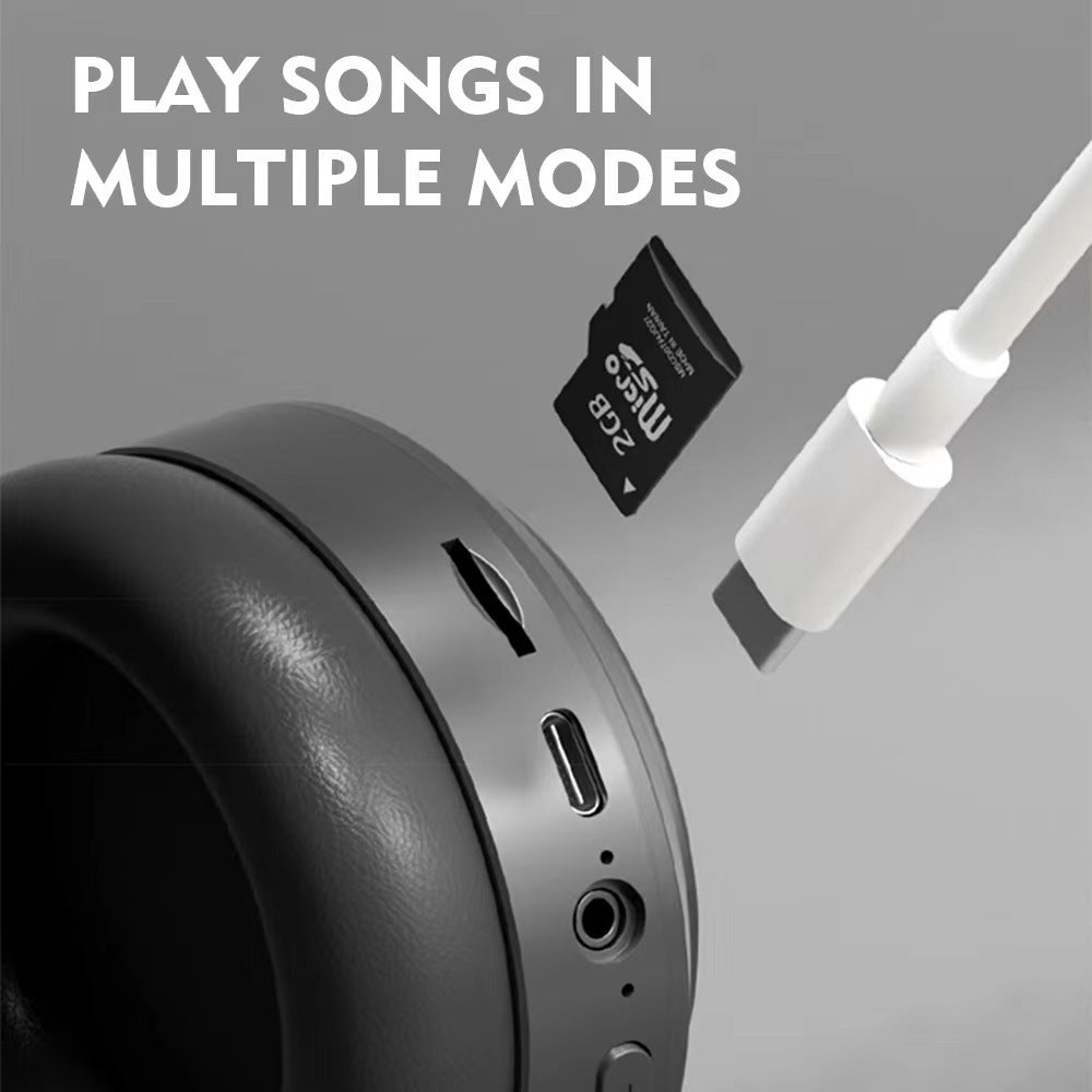 Head mounted wireless Bluetooth earphones for gaming, esports, 3D card insertion, foldable computer earphones, universal - Korvel