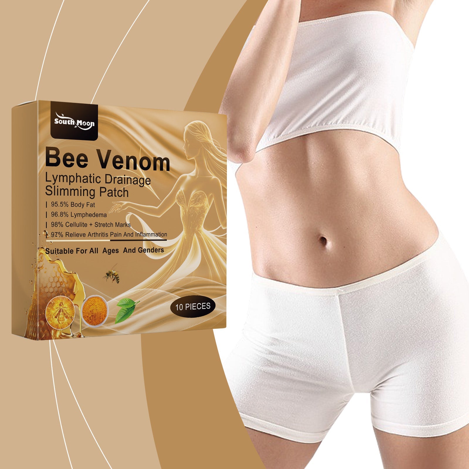 Body Care Patch, Lazy Arm Waist Gentle Firming Skin Show Body Patch - Korvel