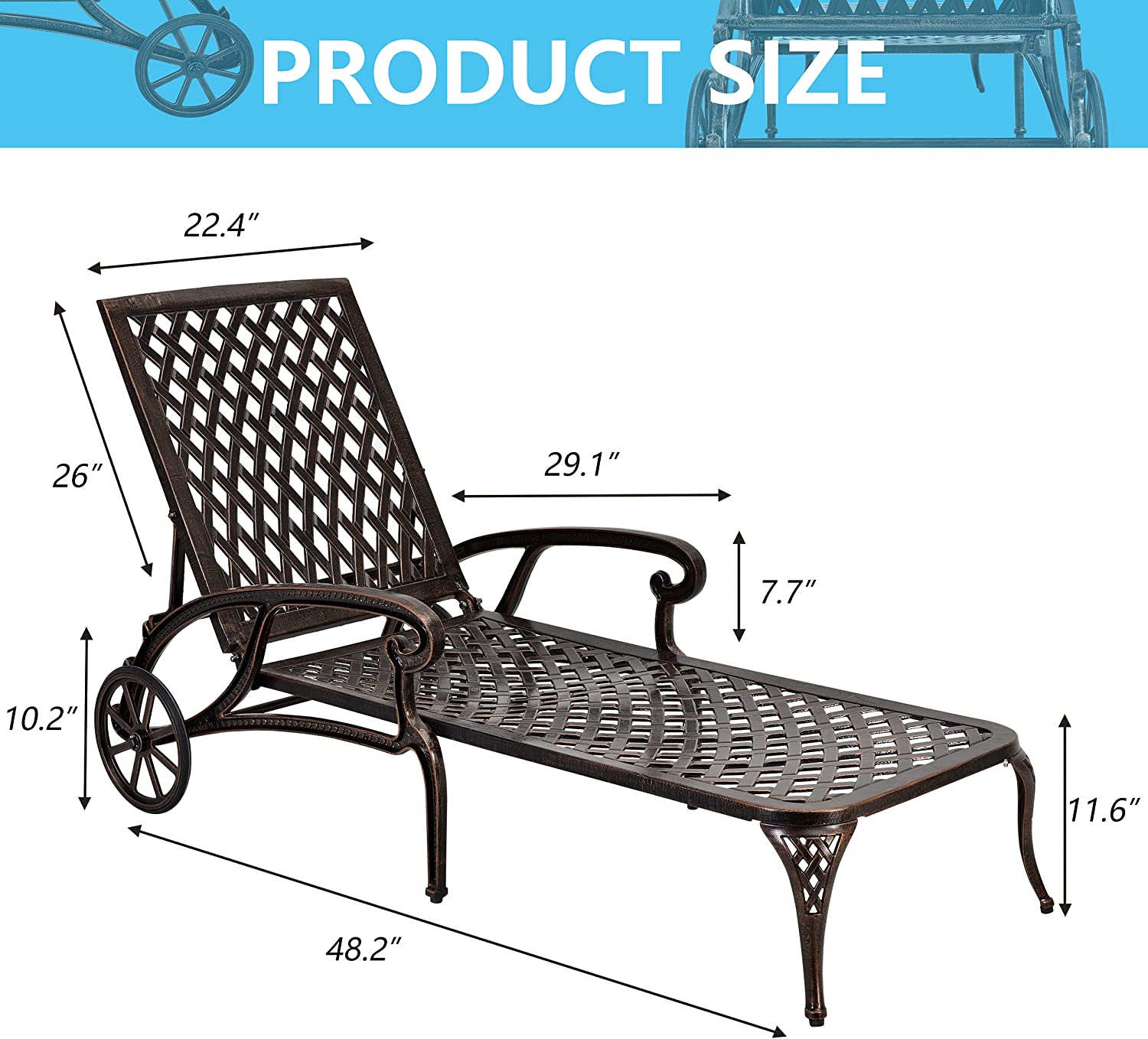 Aluminium Cast lounge chair 1pcs white - Korvel