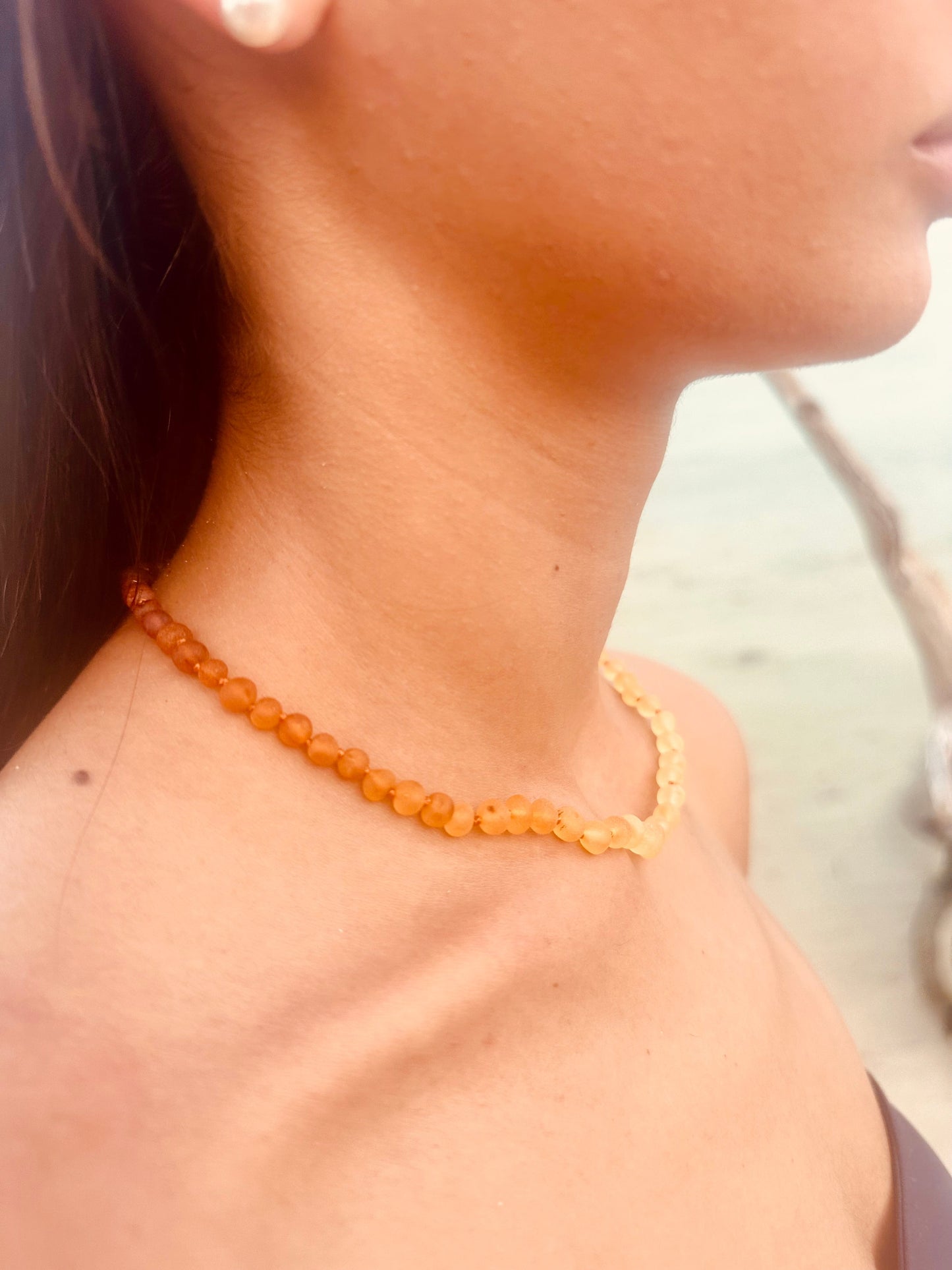Raw Baltic Amber + Sunflower || Necklace || - Korvel