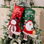 Christmas decorations, colorful prints, Christmas socks, Santa Claus gift socks, snowman gift bags, red and green leg hanging Christmas socks - Korvel