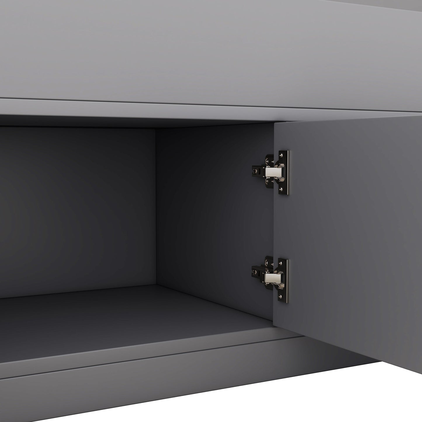 Twin Size Captain Platform Bed Frame with Storage in Gray