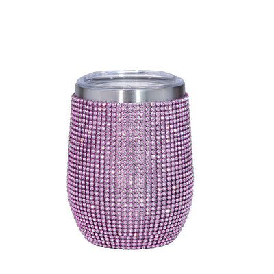 12oz Diamond Wine Tumbler with Sealed Lid