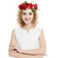 Big Red Rose Blossom Hair Band Bridal Flower Ring Hair Band - Korvel