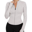 Chaqueta de entrenamiento con cremallera ligera para mujer LUYAA - Gris marfil