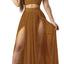 Conjunto de vestido maxi de gasa de 2 piezas para mujer chic