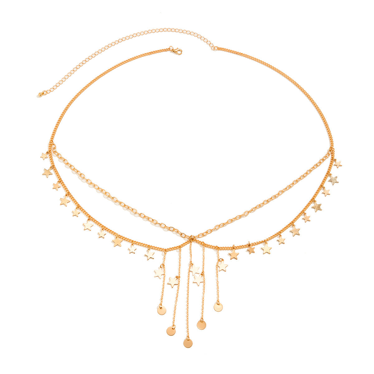 Metal Star Butterfly Waist Chain Beach Wind Pearl Tassel Body Chain - Korvel