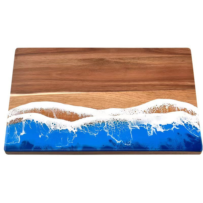 Wood and Resin Cutting Board Ocean Epoxy Resin Serving Cheese Board - Korvel