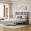 Full Size Storage Bed Velvet Upholstered Platform Bed with a Big Drawer - Gray - Korvel