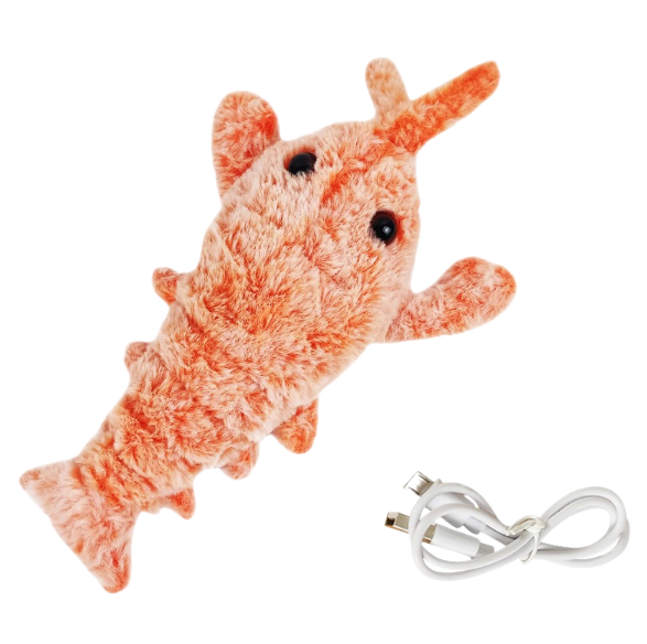Pet Toy Gravity Jumping Shrimp Electric Simulation Lobster USB Charging Teasing Dog Cat Self Fun Soothing Tool - Korvel