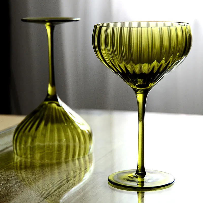 4/2/1Pcs Creative French Medieval Red Wine Glass Hand Blown Margarita Cocktail Goblet Glass Cup Dense Edges Vintage Flower Bloom - Korvel