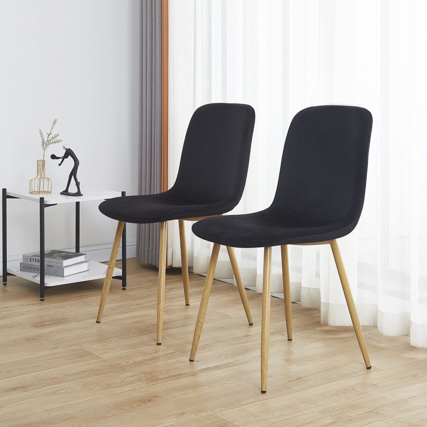 Dining Chair 4PCS（BLACK）Modern style New technology Suitable for restaurants cafes taverns offices - Korvel