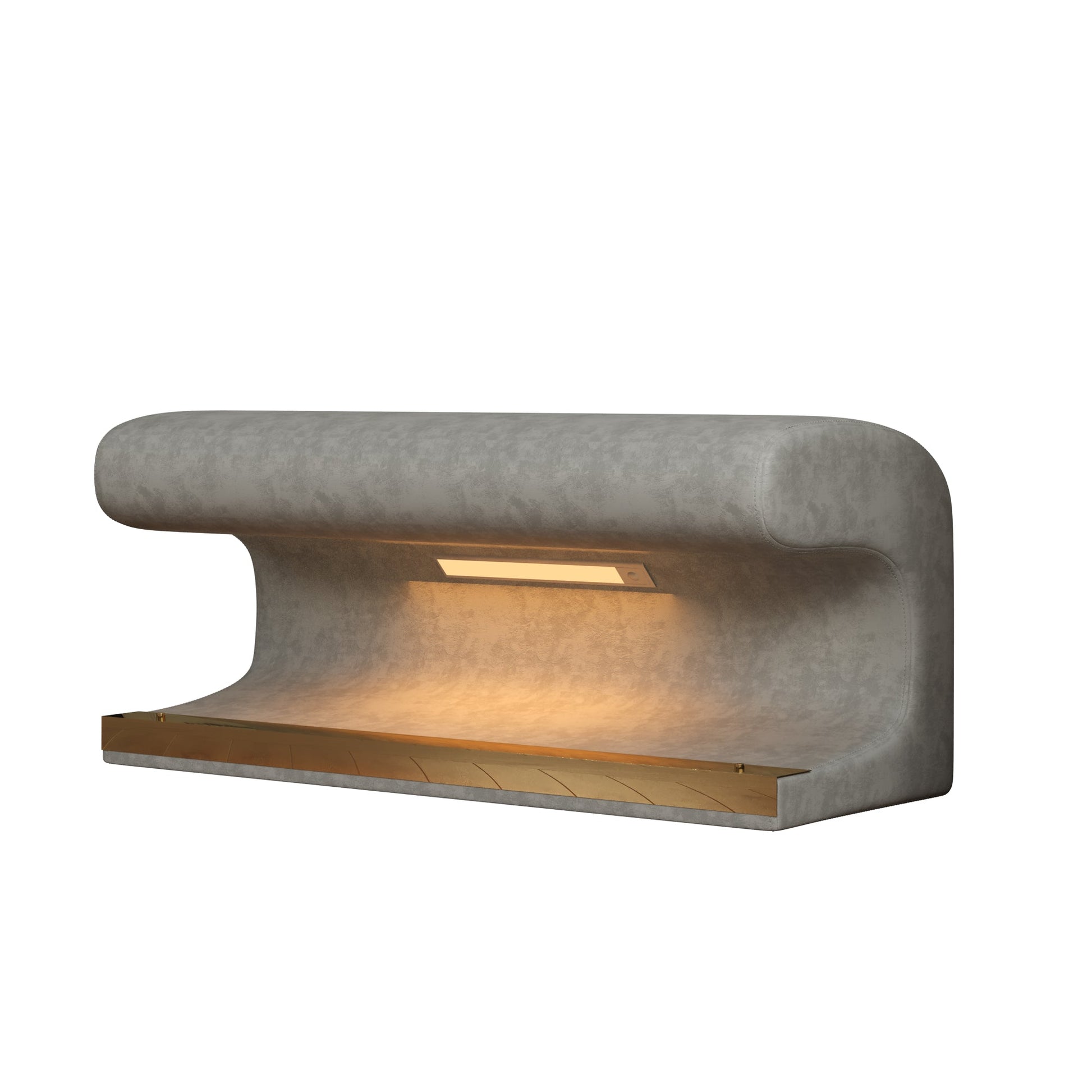 Entryway Bench Leather Upholstered Ottoman with LED sensor light for living room ,bedroom,end of bed - Korvel