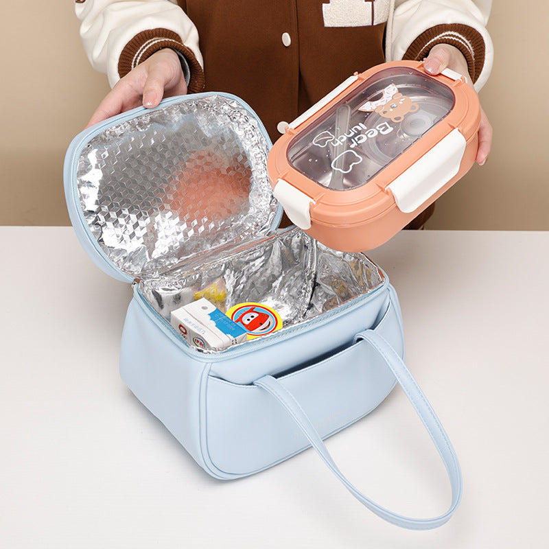 Mini fashion office PU high seal waterproof lunch box bag insulation lunch bag - Korvel