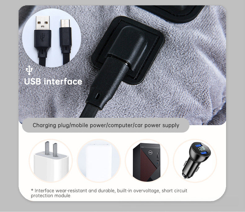 45X45cm USB Heating 3-speed Thermostat Cushion Office Sedentary Car Home Dual-use Winter Warm Physiotherapy Electric Heating Pad - Korvel