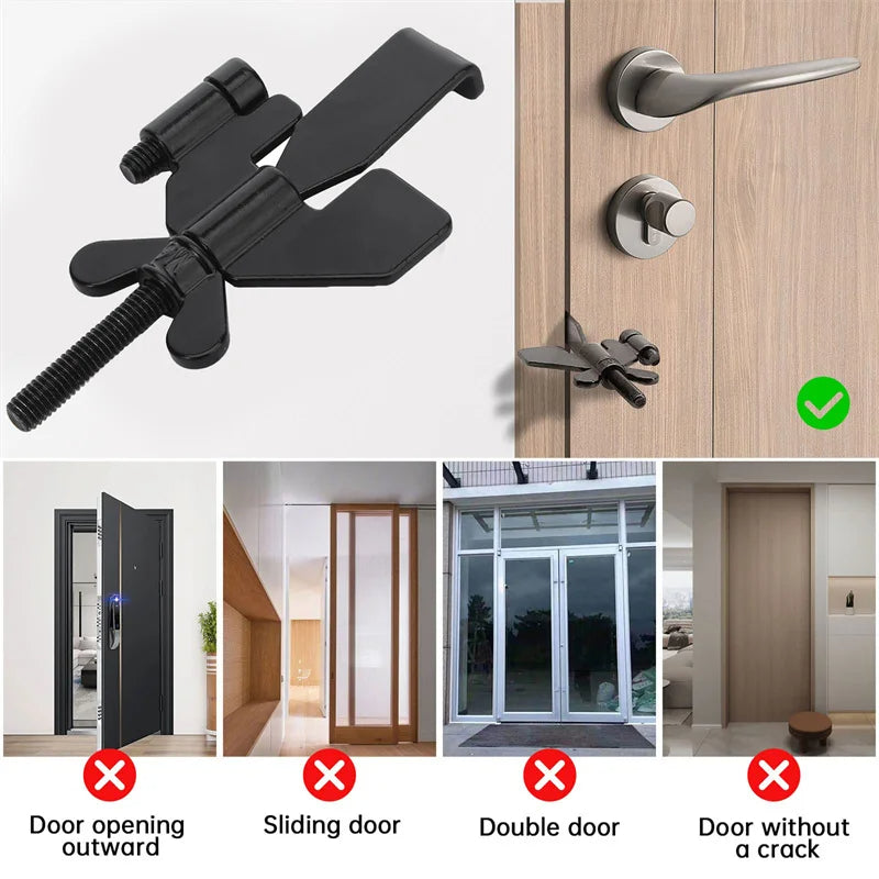 Portable Door Lock Privacy Extra Security Lock Anti Theft Travel Inside Door Locker for Traveling Home Bedroom Apartmen - Korvel