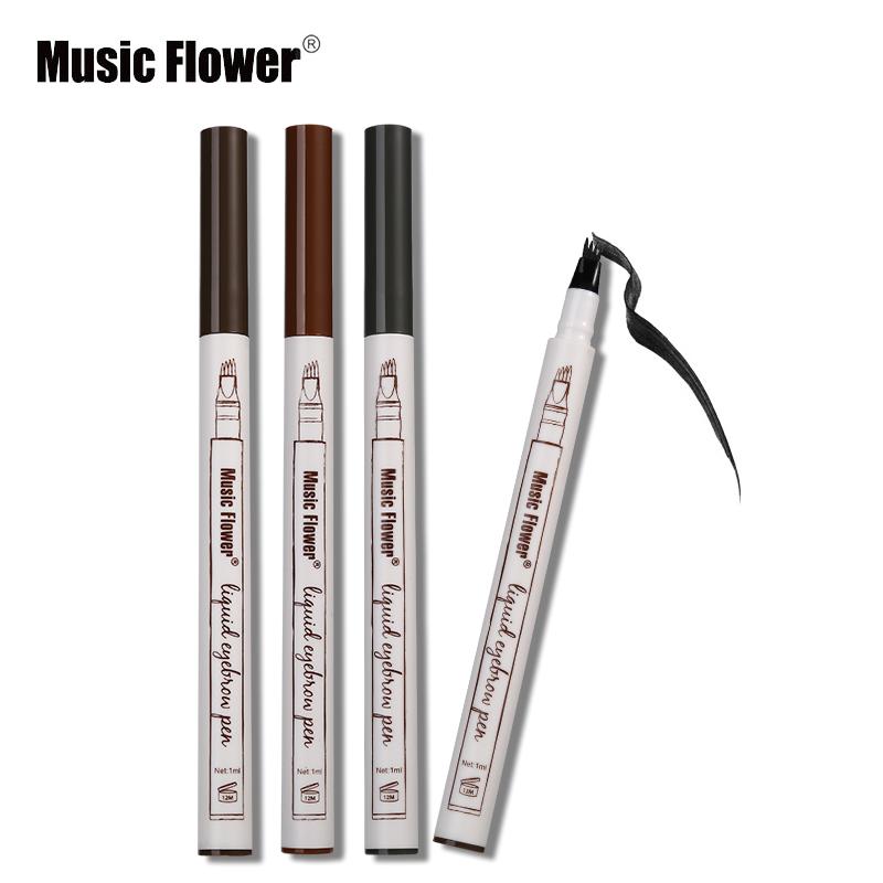 Music Flower Brand Makeup 3 Colors Fine Sketch Liquid Eyebrow Pen Waterproof Tattoo Super Durable Eye Brow - Korvel
