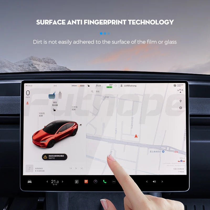 Futhope Tempered Glass Screen Protector for Tesla Model 3/Y 2021-2024