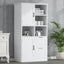Bathroom storage cabinet with doors and drawers, multiple storage spaces, independent, open adjustable shelves, white - Korvel