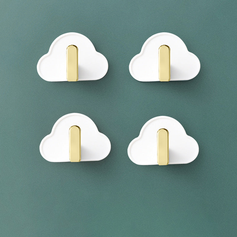 Light Luxury Paste Cloud Sticky Hook Strong Viscose Punch-Free Hook Wall Hanging Traceless Hook Key Hook 4pcs - Korvel