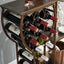 Elegant Grey 11-Bottle Wine Rack with Glass Holder