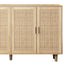 62.20"Elegant and Functional 4-Door Rattan Decorative Storage Cabinet,for Bedroom,Living Room,Office,Easy Assembl - Korvel