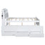 Full Size Platform Bed with Storage LED Headboard  Twin Size Trundle and 3 Drawers White - Korvel