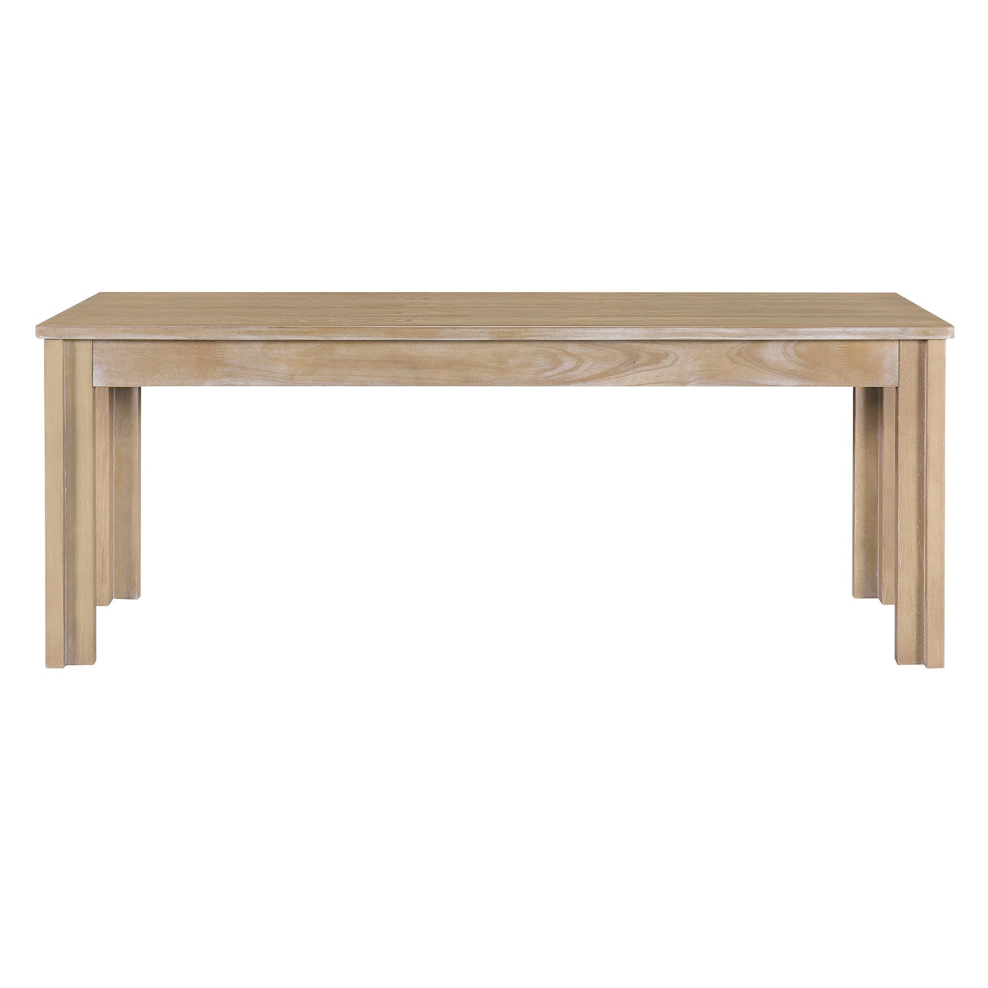 TREXM 3-piece retro dining table, rectangular stand table, and 2 4-person wooden stools (made of natural wood) - Korvel