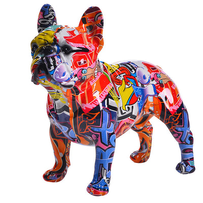 Colorful Bulldog Resin Crafts Decoration Living Room Office Entrance Desktop Home Soft Decoration - Korvel