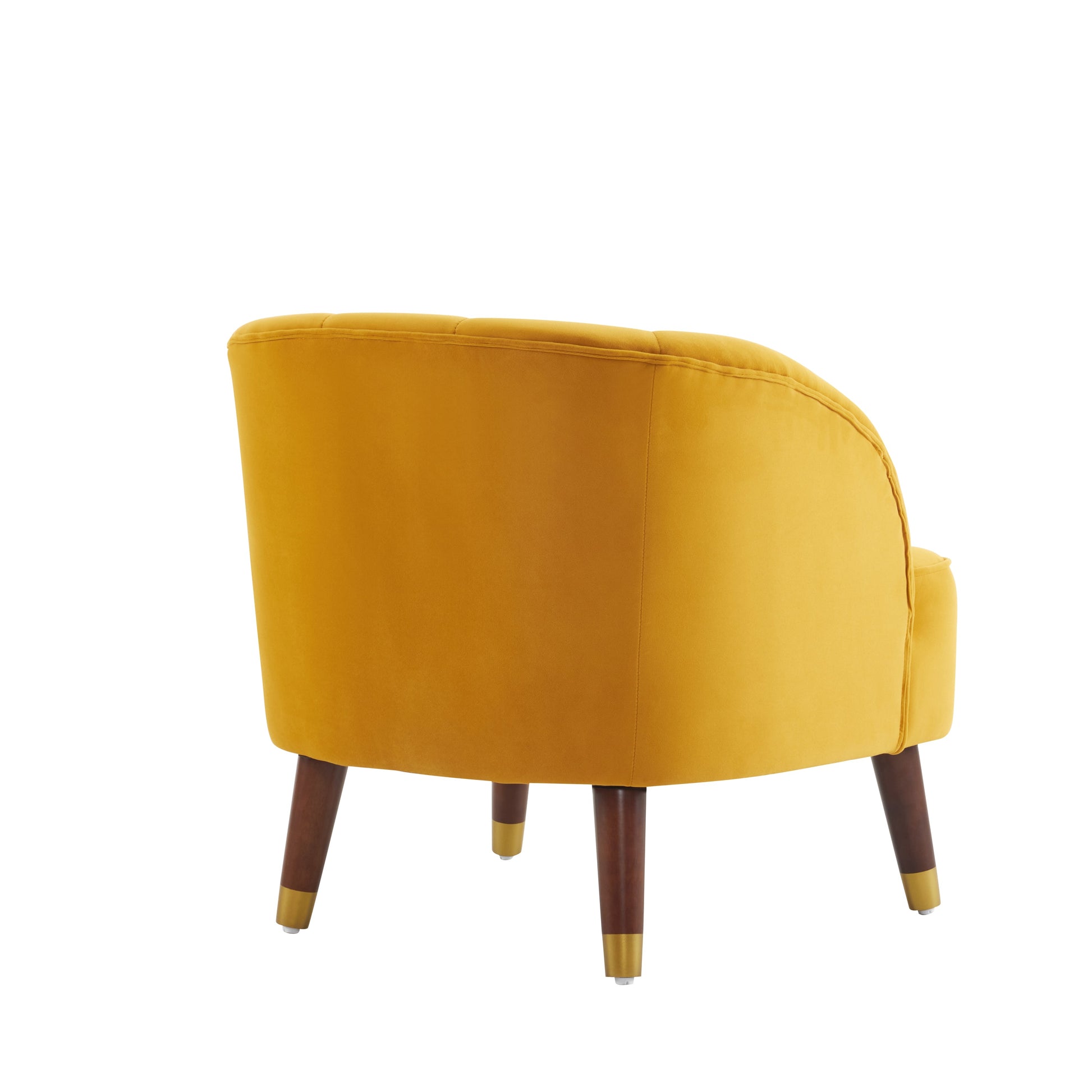 Upholstered Barrel Accent Chair With Wooden Legs - Korvel