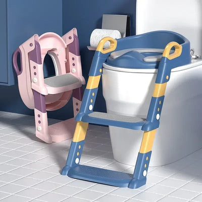 Stair Style Children's Toilet Boy and Girl Baby Toilet Folding Rack Step Stool Child Step Toilet Seat Ring Baby Potty Toilets - Korvel