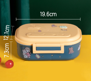 Cartoon cute portable square single layer lunch box with handle lunch box - Korvel