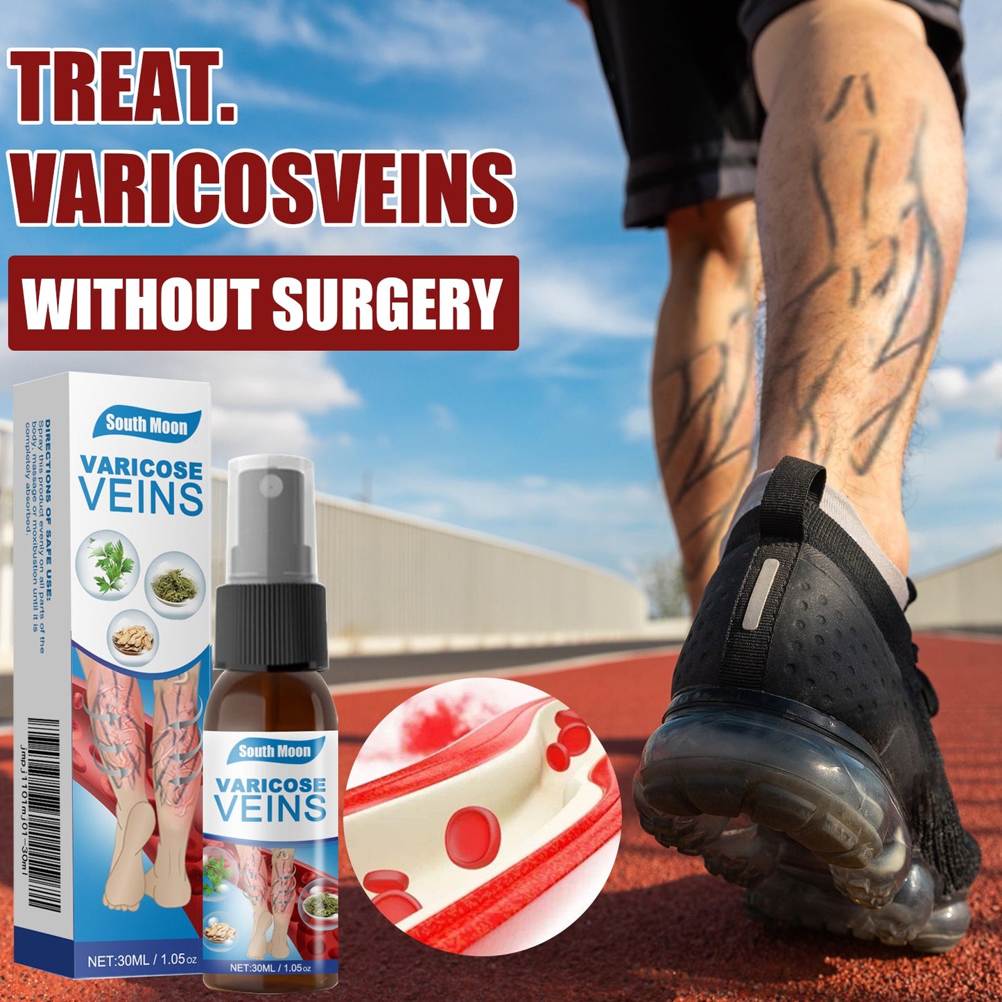 Leg Care Spray Gently Relieve Leg Discomfort, Blue Veins And Bumps Repair Daily Care - Korvel