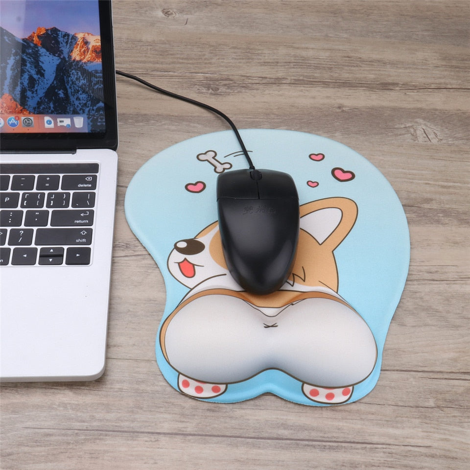 Lovely Corgi Non Slip Silica Gel Wrist Rest Mouse Pad Wrist Support Computer Ergonomic Mouse Mat Comfortable - Korvel
