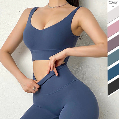 High intensity sports bra women's beautiful back top fitness vest running gathering shock-absorbing yoga bra - Korvel