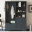Armoire d'entrée élégante et multifonctionnelle avec rangement en bleu antique