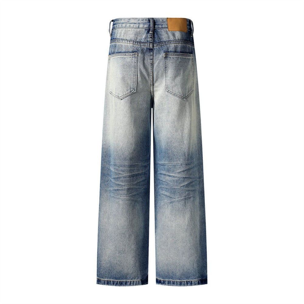 Jeans en denim délavé pour homme - Coupe décontractée