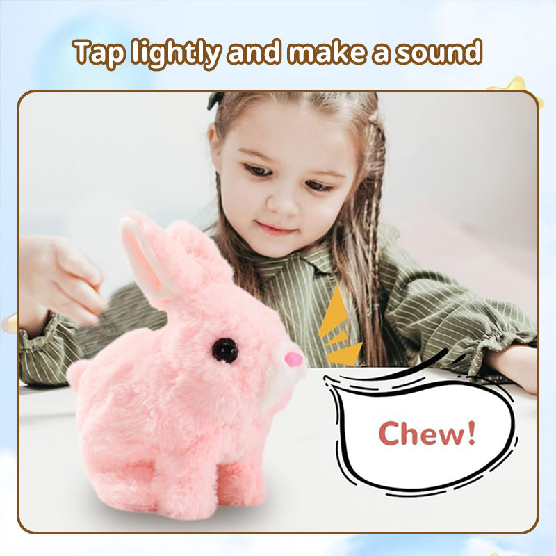 2025 Upgraded Interactive Bunny Toy. Hops, walks, talks, shakes ears. Plush Gift for Kids (Grey). - Korvel