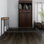 Full Size Bed Frame with Charging Station, Upholstered Headboard, Metal Platform, Grey - Korvel